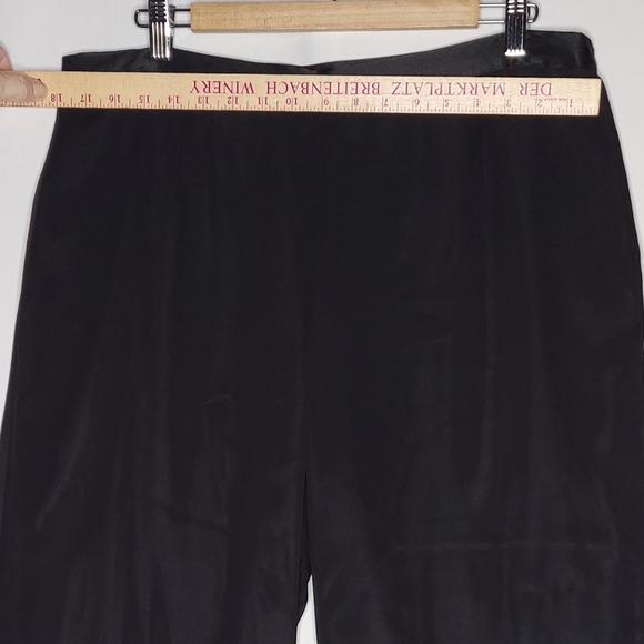 JS Collections Wide Leg Pants 16 Black Sheer Chiffon Lined Zip Side Office Party - Picture 4 of 10